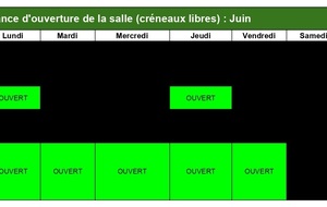 Planning à partir du 2 juin 