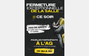 Fermeture exceptionnelle ce soir - 16-10-26