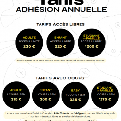 Tarifs de la saison 2026/2027