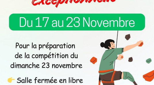 Fermeture Ales'Calade du 17 au 23/11