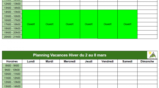 🧗‍♀️✨Horaires Vacances d’Hiver – Exceptionnellement ouverte samedi 28/02✨🧗‍♂️