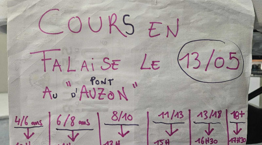 Les cours du mercredi 13 mai se dérouleront en falaise